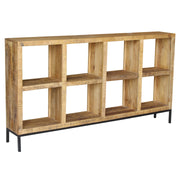 GHomeUK Rustic Mango Wood Black Metal Display Unit